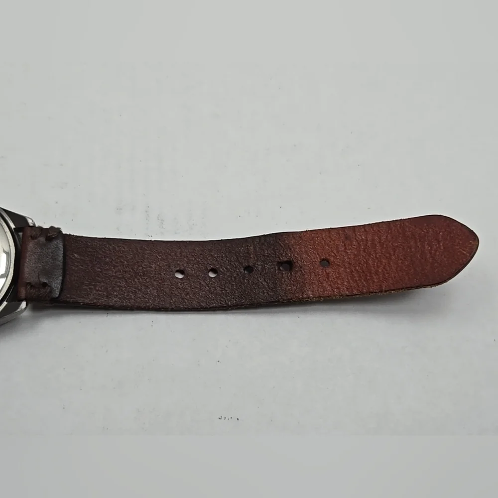 American Eagle Outfitters Men Sport Brown Leather 42mm Quartz Watch 7 1/2